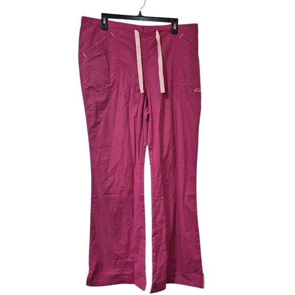 Iguana Med Women's Power Pink Poly/Cotton/Spandex Flare Leg Scrub Pants NEW NWT - Picture 1 of 15